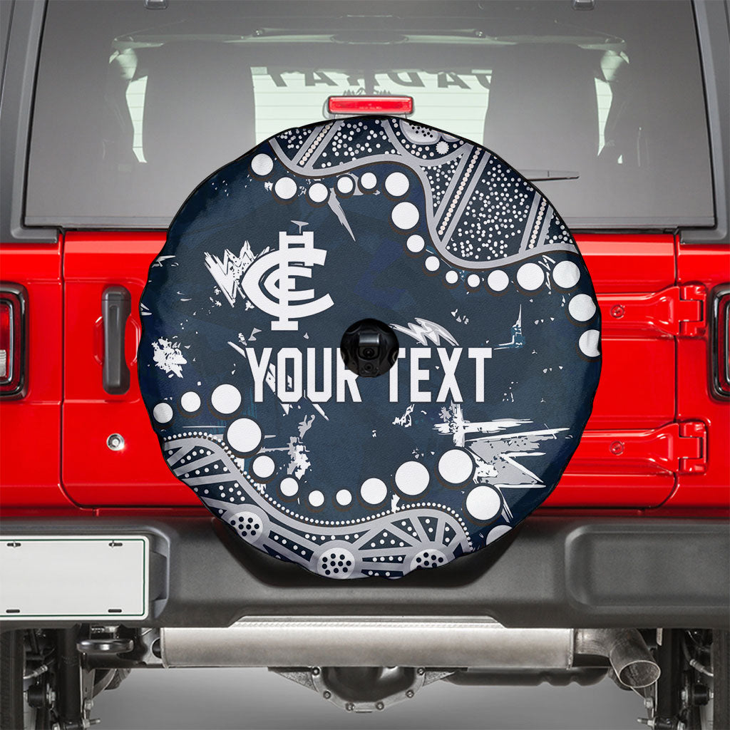 Personalized Carlton Blues Spare Tire Cover Aboriginal Pattern with Graffiti Style