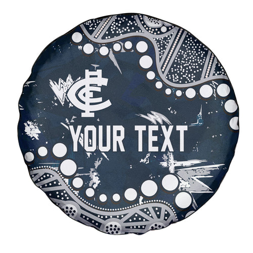 Personalized Carlton Blues Spare Tire Cover Aboriginal Pattern with Graffiti Style
