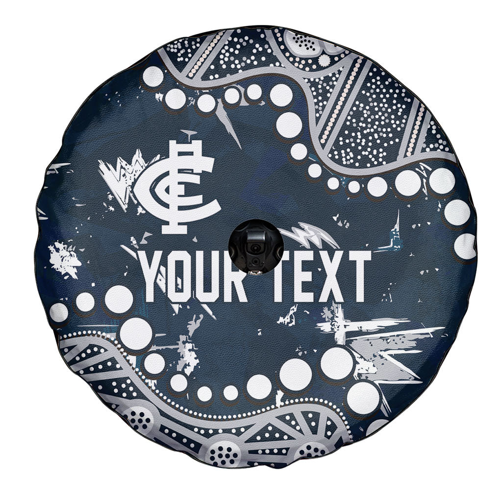 Personalized Carlton Blues Spare Tire Cover Aboriginal Pattern with Graffiti Style