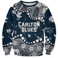 Personalized Carlton Blues Sweatshirt Aboriginal Pattern with Graffiti Style