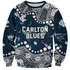 Personalized Carlton Blues Sweatshirt Aboriginal Pattern with Graffiti Style