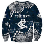Personalized Carlton Blues Sweatshirt Aboriginal Pattern with Graffiti Style