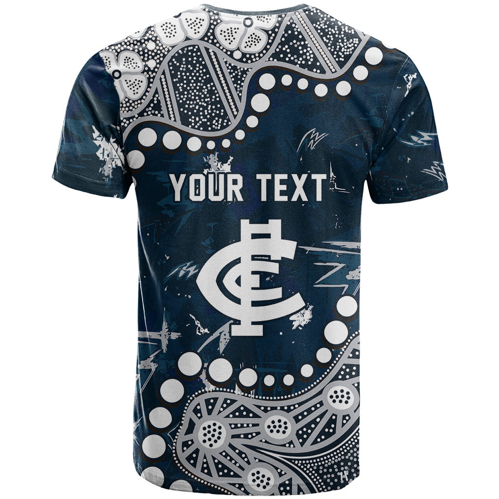 Personalized Carlton Blues T Shirt Aboriginal Pattern with Graffiti Style