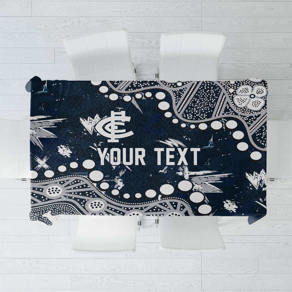 Personalized Carlton Blues Tablecloth Aboriginal Pattern with Graffiti Style