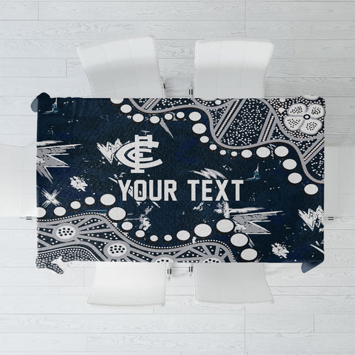 Personalized Carlton Blues Tablecloth Aboriginal Pattern with Graffiti Style