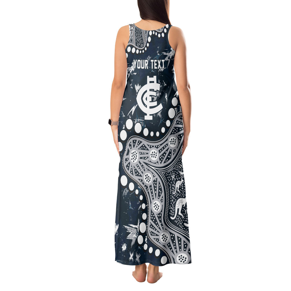 Personalized Carlton Blues Tank Maxi Dress Aboriginal Pattern with Graffiti Style