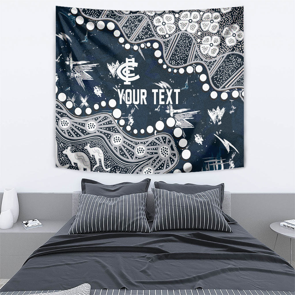 Personalized Carlton Blues Tapestry Aboriginal Pattern with Graffiti Style