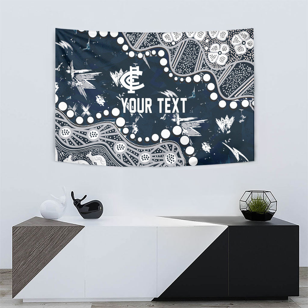 Personalized Carlton Blues Tapestry Aboriginal Pattern with Graffiti Style