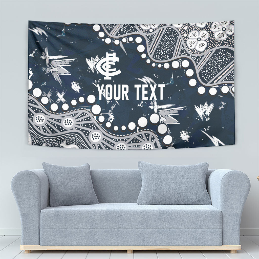 Personalized Carlton Blues Tapestry Aboriginal Pattern with Graffiti Style