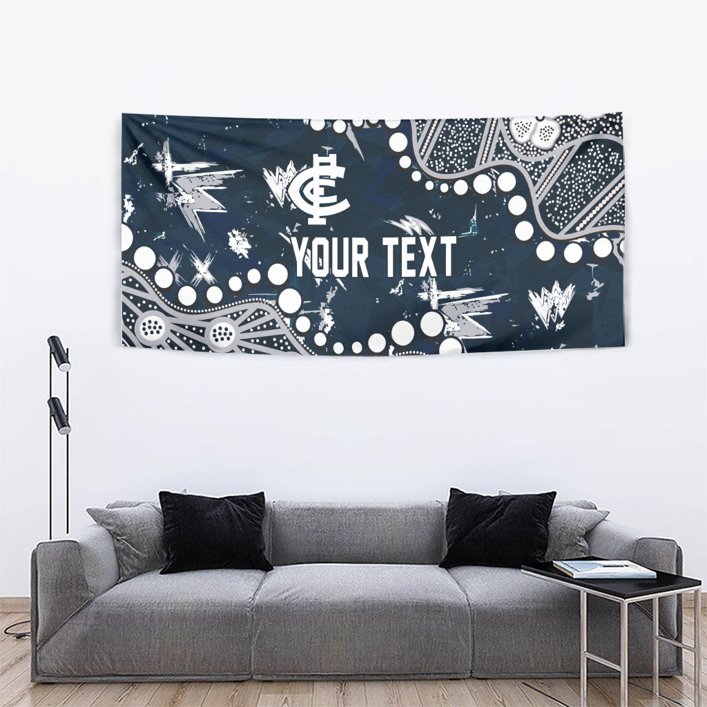 Personalized Carlton Blues Tapestry Aboriginal Pattern with Graffiti Style