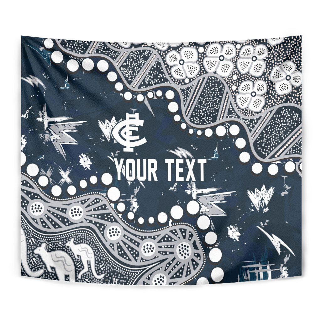 Personalized Carlton Blues Tapestry Aboriginal Pattern with Graffiti Style