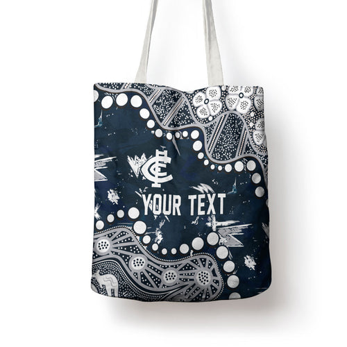 Personalized Carlton Blues Tote Bag Aboriginal Pattern with Graffiti Style