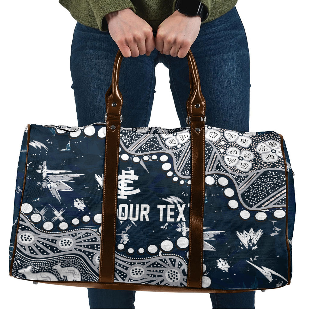 Personalized Carlton Blues Travel Bag Aboriginal Pattern with Graffiti Style