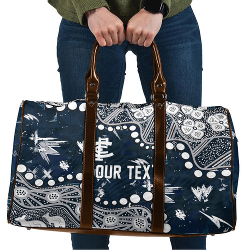 Personalized Carlton Blues Travel Bag Aboriginal Pattern with Graffiti Style