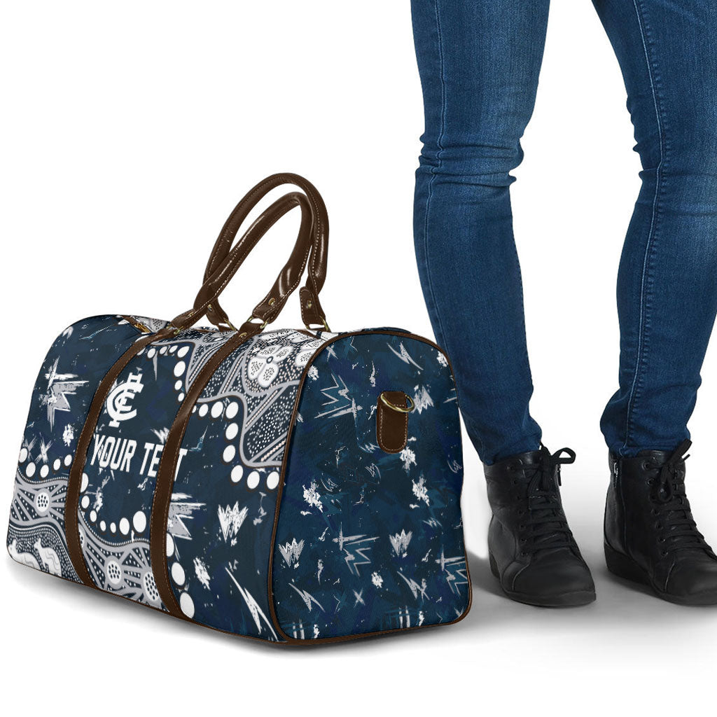 Personalized Carlton Blues Travel Bag Aboriginal Pattern with Graffiti Style