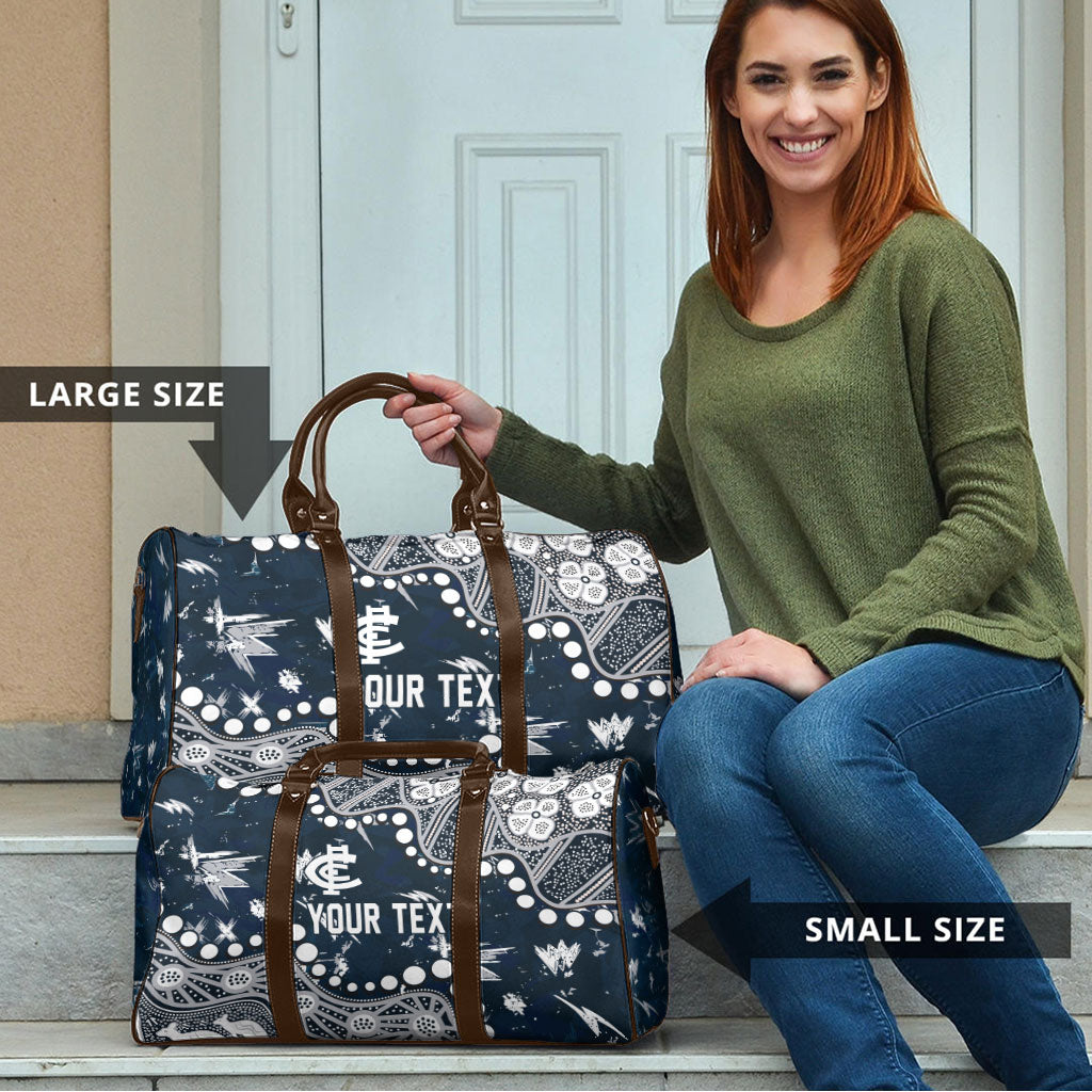 Personalized Carlton Blues Travel Bag Aboriginal Pattern with Graffiti Style