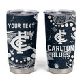 Personalized Carlton Blues Tumbler Cup Aboriginal Pattern with Graffiti Style