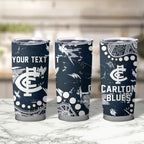 Personalized Carlton Blues Tumbler Cup Aboriginal Pattern with Graffiti Style