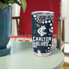 Personalized Carlton Blues Tumbler Cup Aboriginal Pattern with Graffiti Style