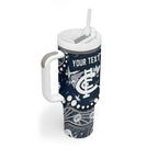 Personalized Carlton Blues Tumbler With Handle Aboriginal Pattern with Graffiti Style
