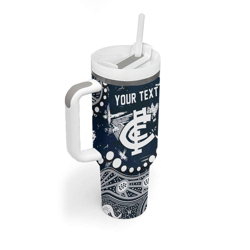 Personalized Carlton Blues Tumbler With Handle Aboriginal Pattern with Graffiti Style