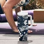 Personalized Carlton Blues Tumbler With Handle Aboriginal Pattern with Graffiti Style