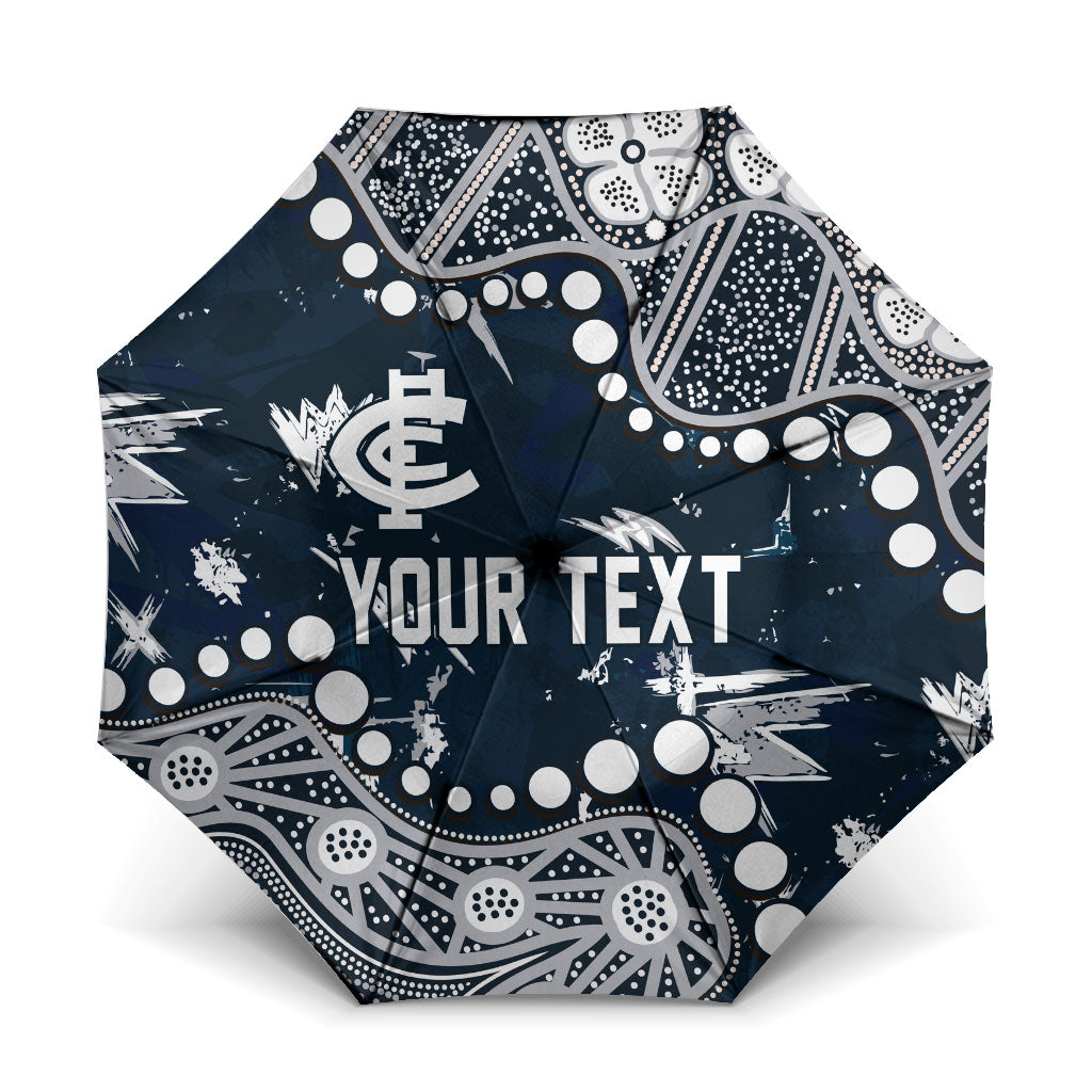 Personalized Carlton Blues Umbrella Aboriginal Pattern with Graffiti Style