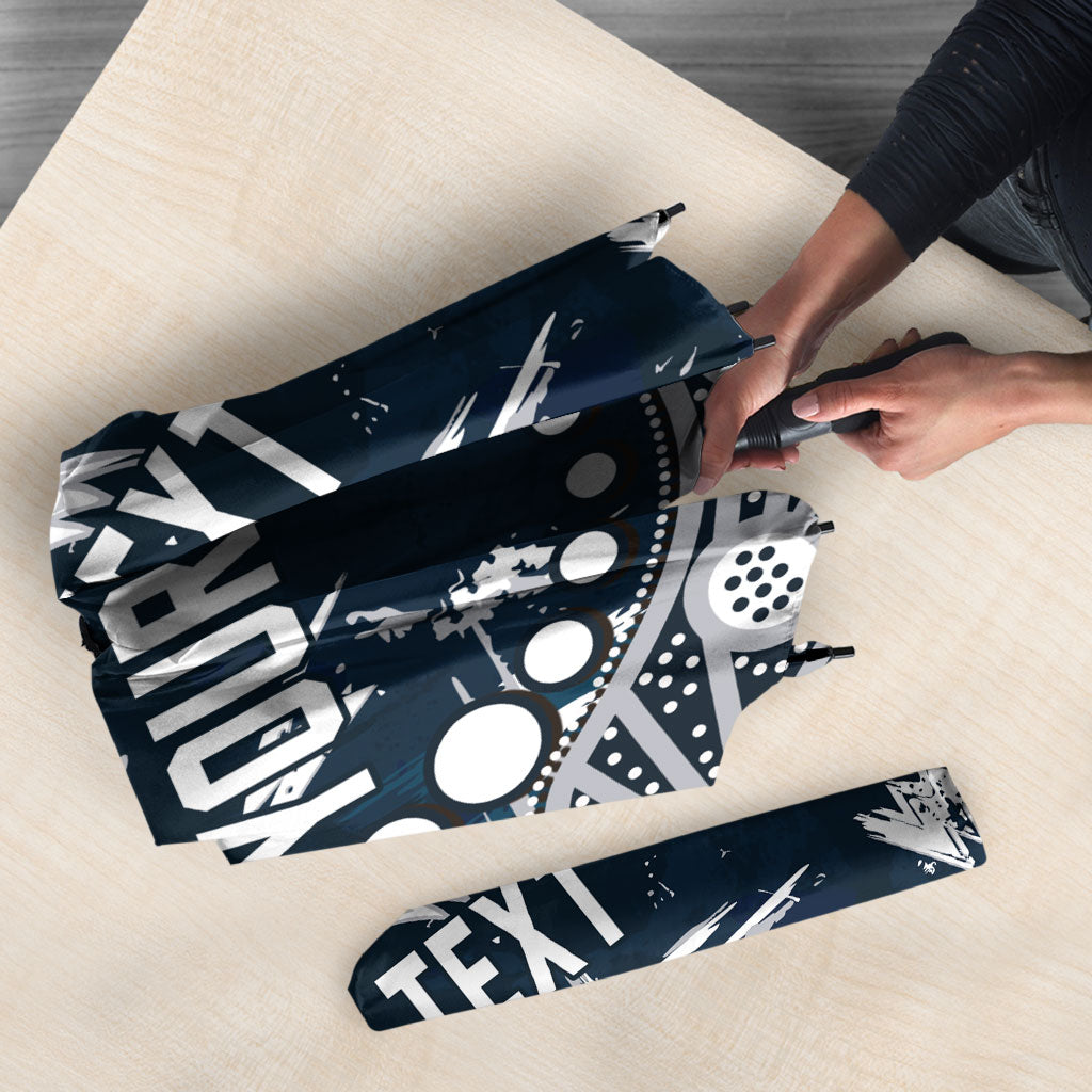Personalized Carlton Blues Umbrella Aboriginal Pattern with Graffiti Style