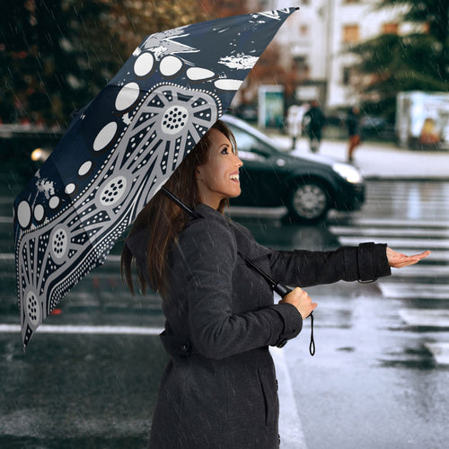 Personalized Carlton Blues Umbrella Aboriginal Pattern with Graffiti Style