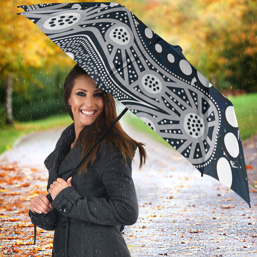 Personalized Carlton Blues Umbrella Aboriginal Pattern with Graffiti Style