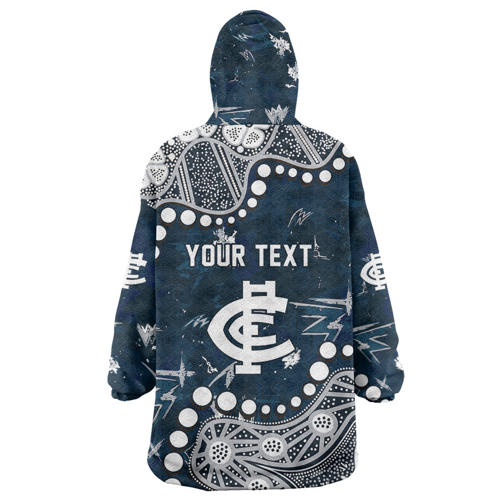 Personalized Carlton Blues Wearable Blanket Hoodie Aboriginal Pattern with Graffiti Style