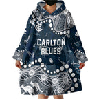 Personalized Carlton Blues Wearable Blanket Hoodie Aboriginal Pattern with Graffiti Style