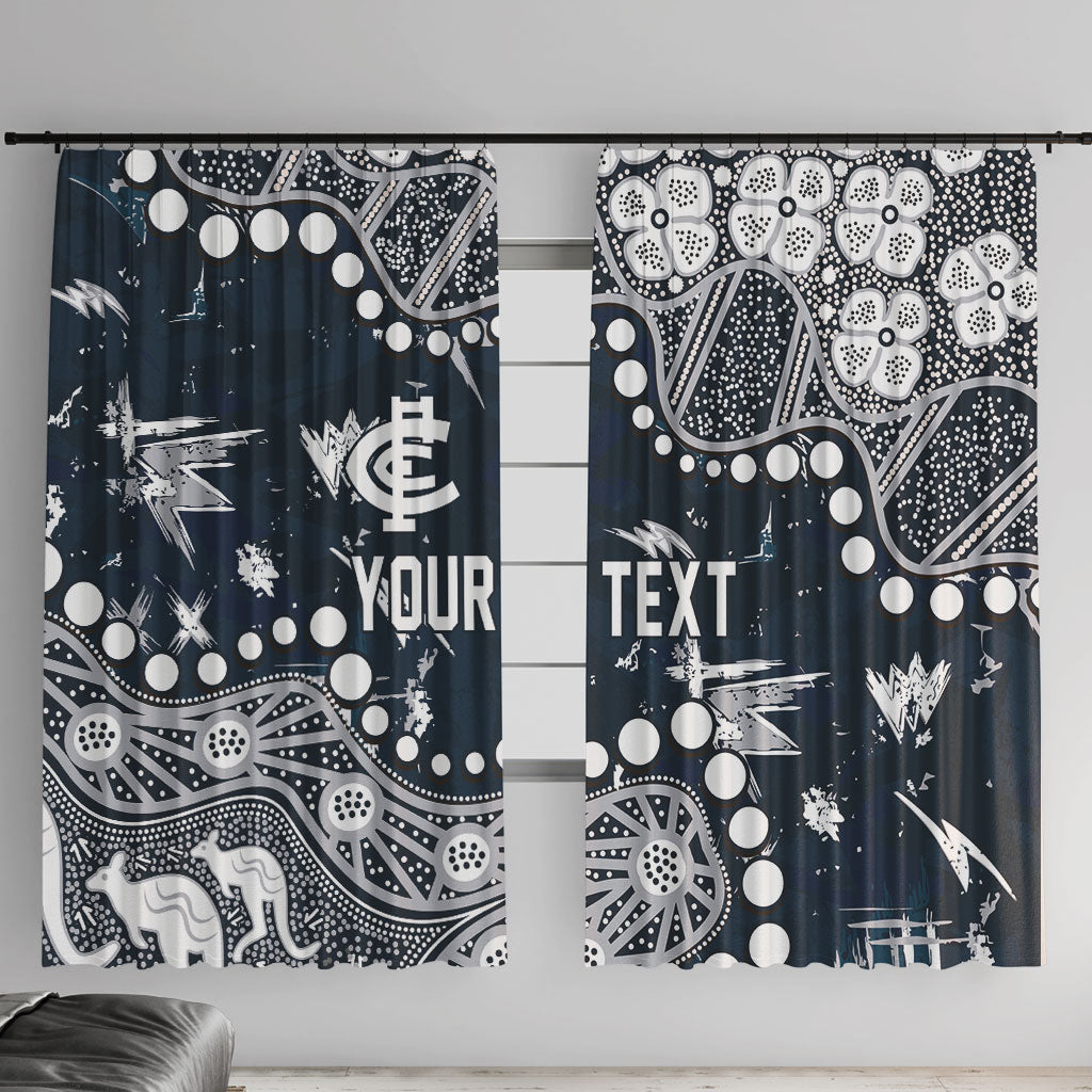 Personalized Carlton Blues Window Curtain Aboriginal Pattern with Graffiti Style