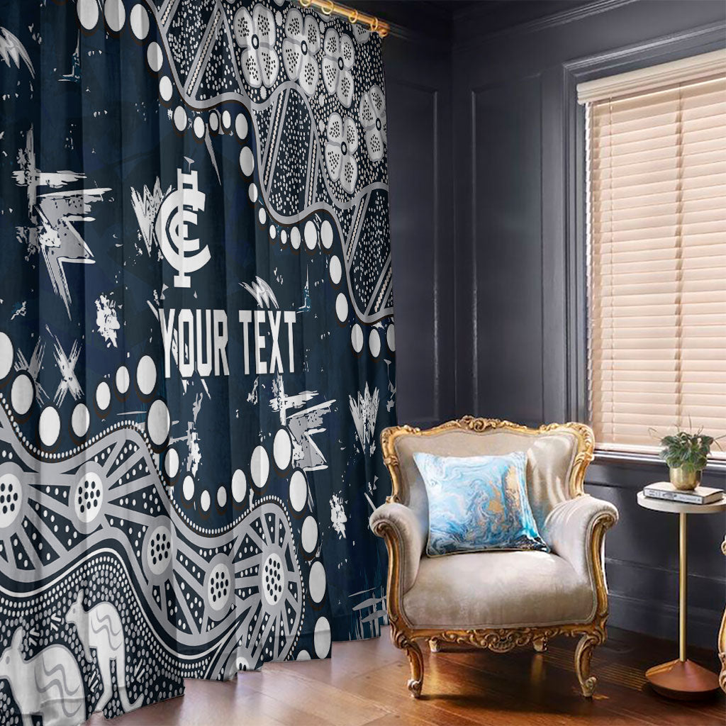 Personalized Carlton Blues Window Curtain Aboriginal Pattern with Graffiti Style