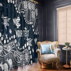 Personalized Carlton Blues Window Curtain Aboriginal Pattern with Graffiti Style
