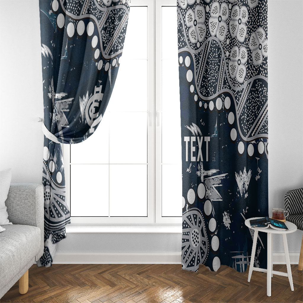 Personalized Carlton Blues Window Curtain Aboriginal Pattern with Graffiti Style