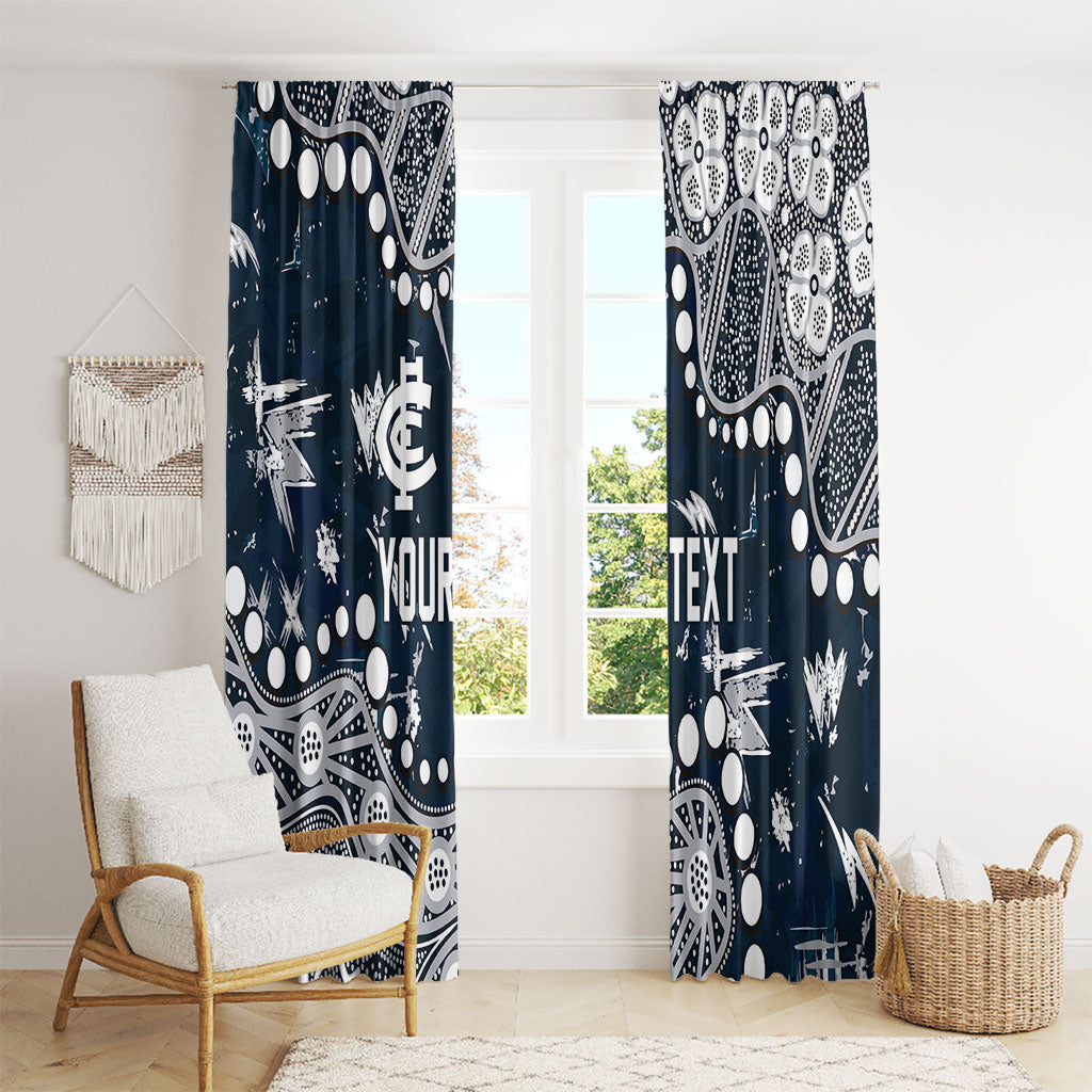 Personalized Carlton Blues Window Curtain Aboriginal Pattern with Graffiti Style