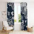 Personalized Carlton Blues Window Curtain Aboriginal Pattern with Graffiti Style