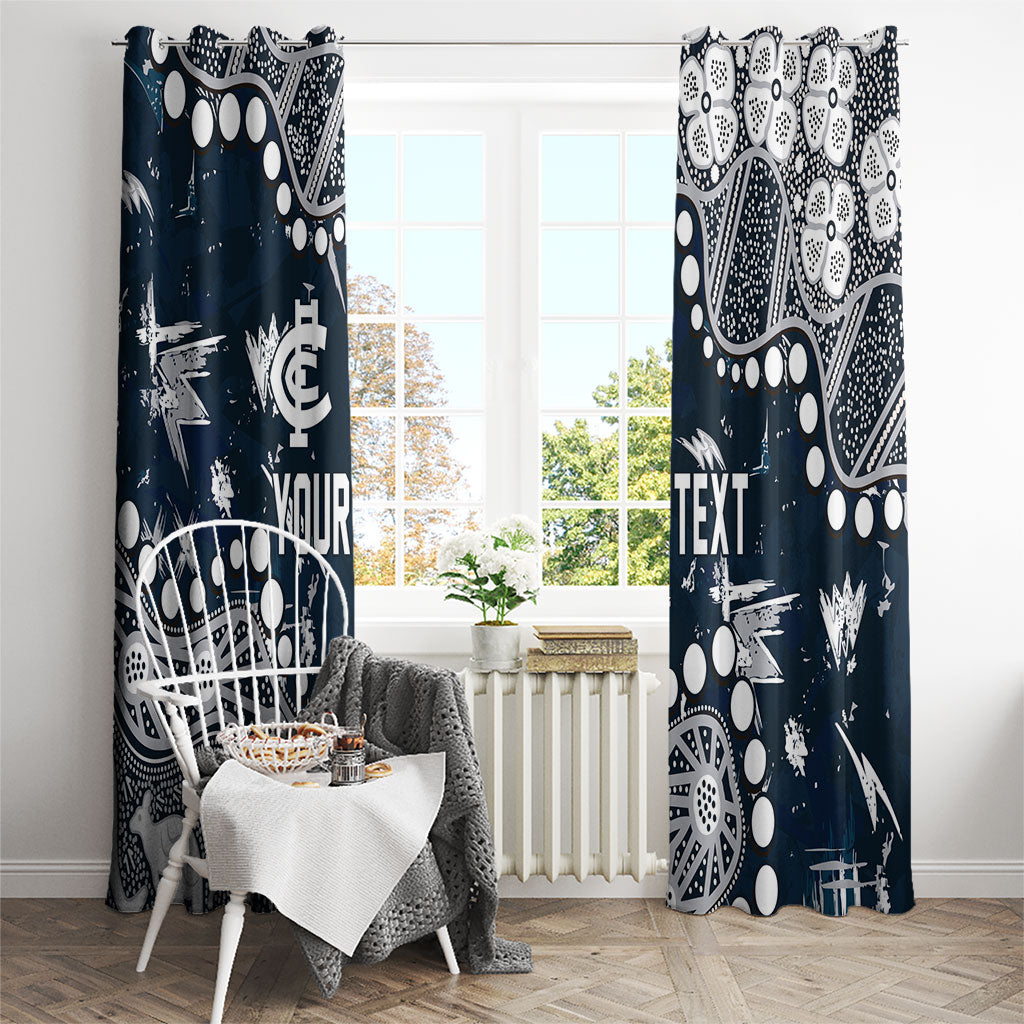 Personalized Carlton Blues Window Curtain Aboriginal Pattern with Graffiti Style