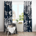 Personalized Carlton Blues Window Curtain Aboriginal Pattern with Graffiti Style