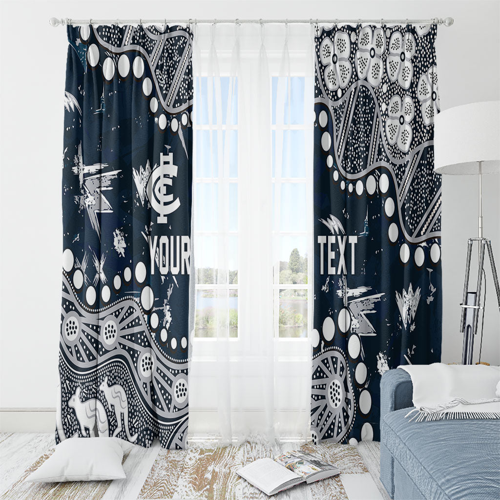 Personalized Carlton Blues Window Curtain Aboriginal Pattern with Graffiti Style