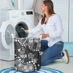 Personalized Collingwood Magpies Laundry Basket Aboriginal Pattern with Graffiti Style