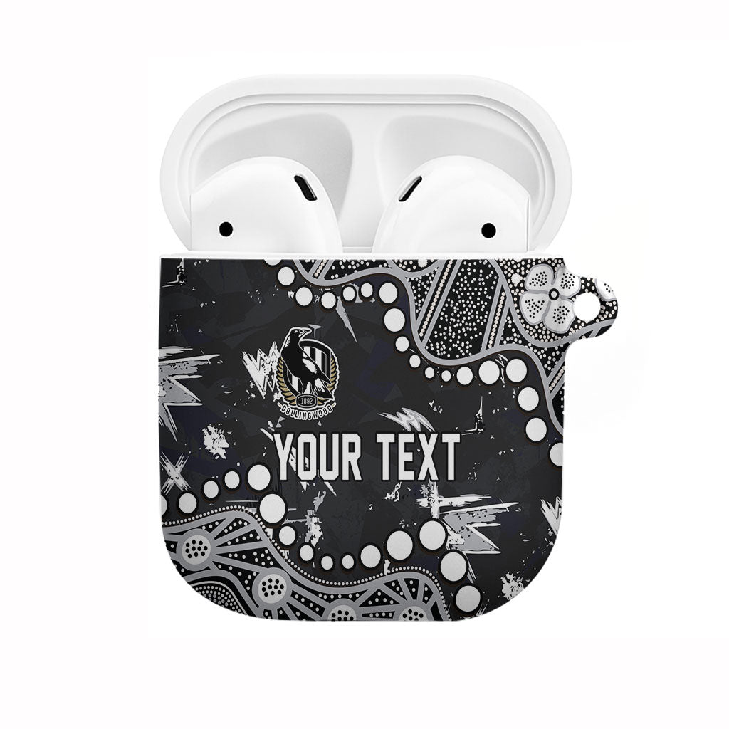 Personalized Collingwood Magpies AirPods Case Aboriginal Pattern with Graffiti Style