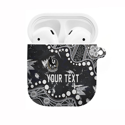 Personalized Collingwood Magpies AirPods Case Aboriginal Pattern with Graffiti Style