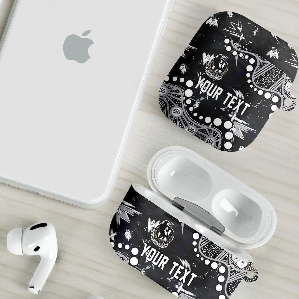 Personalized Collingwood Magpies AirPods Case Aboriginal Pattern with Graffiti Style