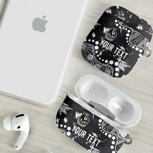 Personalized Collingwood Magpies AirPods Case Aboriginal Pattern with Graffiti Style