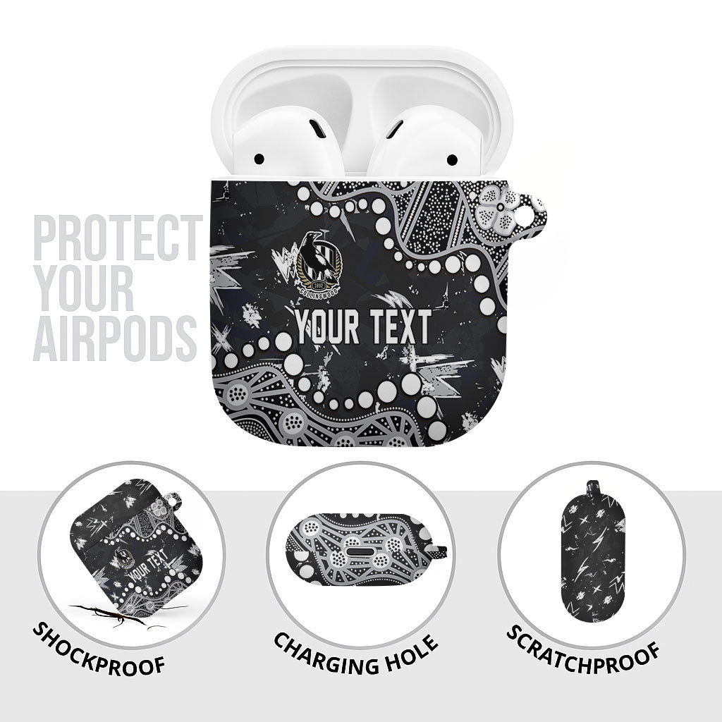 Personalized Collingwood Magpies AirPods Case Aboriginal Pattern with Graffiti Style