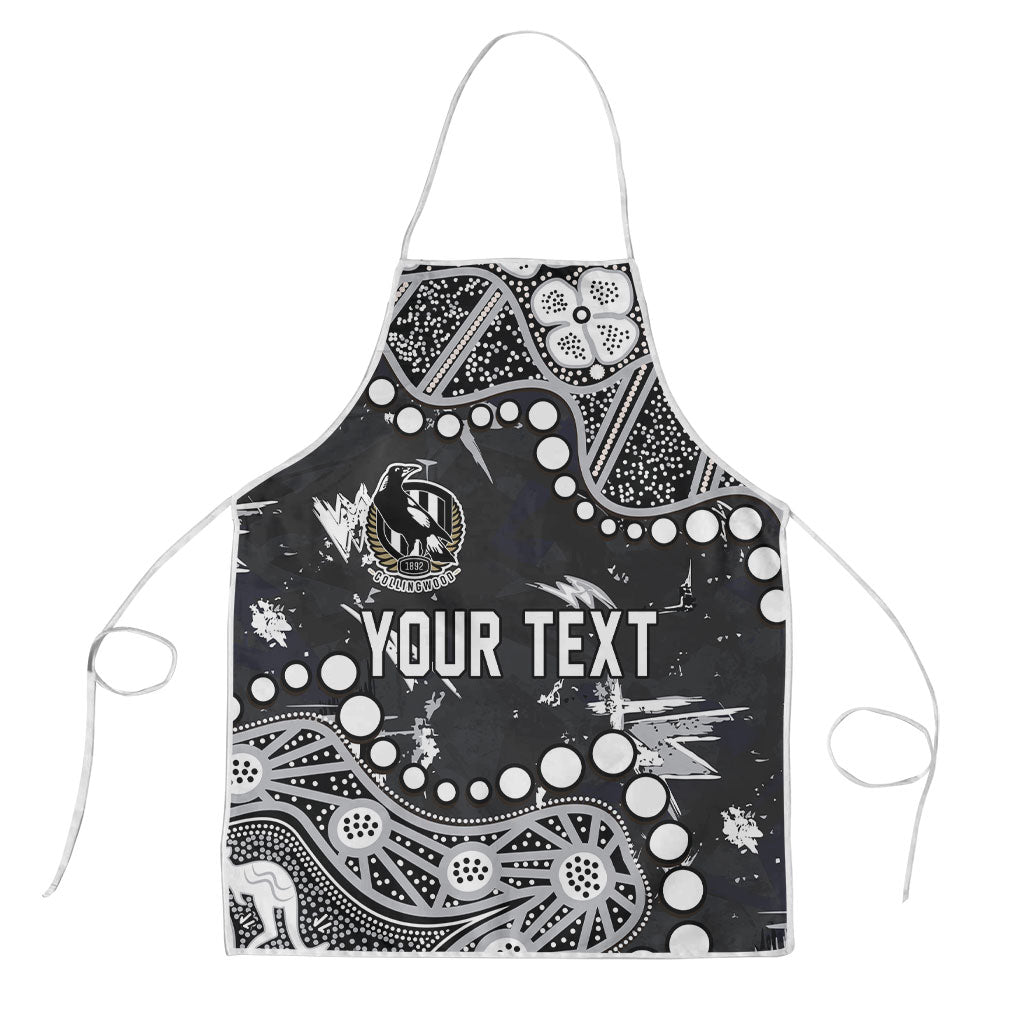 Personalized Collingwood Magpies Apron Aboriginal Pattern with Graffiti Style
