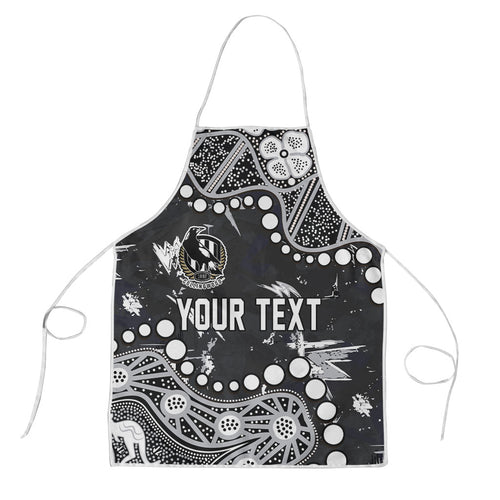 Personalized Collingwood Magpies Apron Aboriginal Pattern with Graffiti Style
