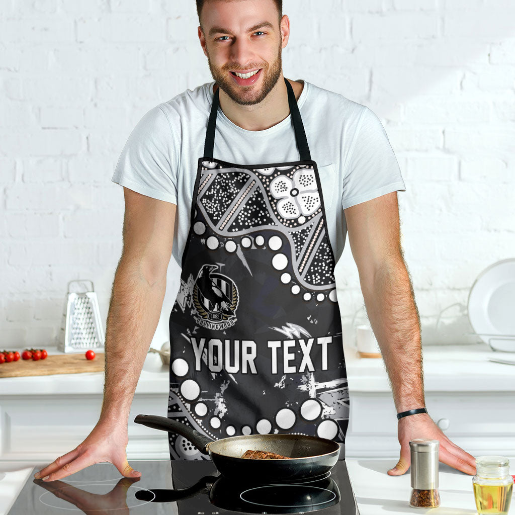 Personalized Collingwood Magpies Apron Aboriginal Pattern with Graffiti Style